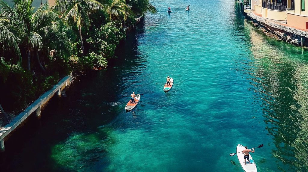 The canals around Fort Lauderdale are so busy you may see paddle boarders down each canal. 